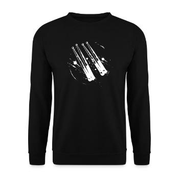 Drumsticks Zeichnung - Unisex Pullover - Schwarz - Vorne - Alina (178cm) & Michal (187cm)