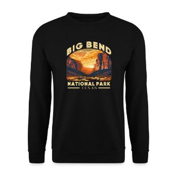 Big Bend Nationalpark Sonnenuntergang - Unisex Pullover - Schwarz - Vorne - Alina (178cm) & Michal (187cm)