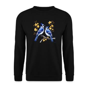 Design der Ahornzweige von Blue Jays. - Unisex Pullover - Schwarz - Vorne - Alina (178cm) & Michal (187cm)