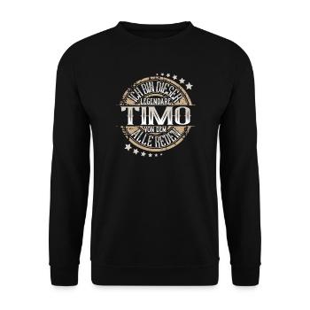 Timo - Unisex Pullover - Schwarz - Vorne - Alina (178cm) & Michal (187cm)