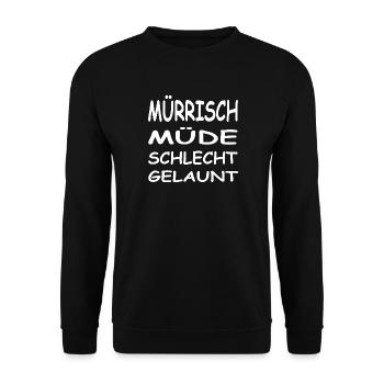Müde - Unisex Pullover - Schwarz - Vorne - Alina (178cm) & Michal (187cm)