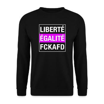FCK AFD - Zeichen setzen gegen Rechts! NOAFD - Unisex Pullover - Schwarz - Vorne - Alina (178cm) & Michal (187cm)