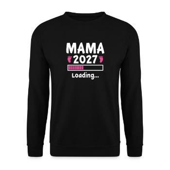 Mama 2027 Herzschlag Werdende Mutter 2027 - Unisex Pullover - Schwarz - Vorne - Alina (178cm) & Michal (187cm)