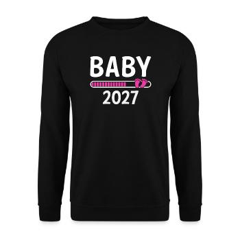 Baby 2027 - Unisex Pullover - Schwarz - Vorne - Alina (178cm) & Michal (187cm)