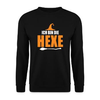 Ich Bin Die Hexe Halloween - Unisex Pullover - Schwarz - Vorne - Alina (178cm) & Michal (187cm)