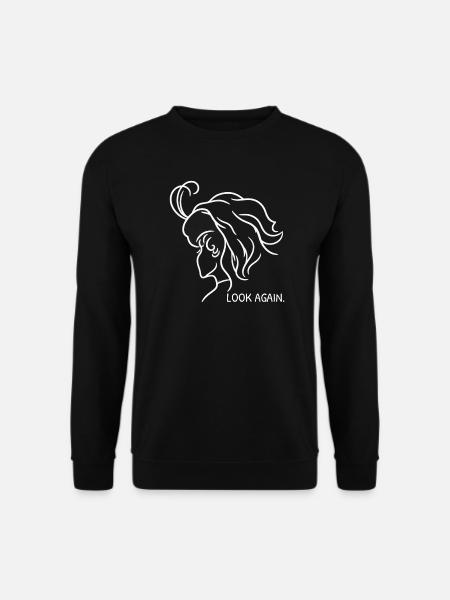 Alte oder Junge Frau - Illusion Vexierbild - Unisex Pullover - Schwarz