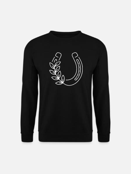 Hufe und Blattmuster - Unisex Pullover - Schwarz