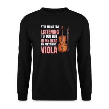 Bratschist-Geschenk für Bratschisten-Orchestermusiker - Unisex Pullover - Schwarz - Vorne - Alina (178cm) & Michal (187cm)