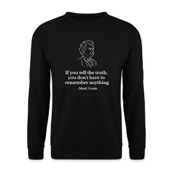Twain Truth Porträt-T-Shirt - Unisex Pullover - Schwarz - Vorne - Alina (178cm) & Michal (187cm)