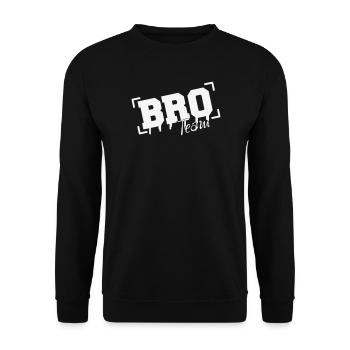 BRO Team Blockschrift Logo - Unisex Pullover - Schwarz - Vorne - Alina (178cm) & Michal (187cm)