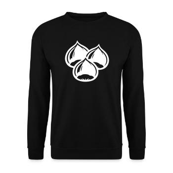 Kastanien Symbol - Unisex Pullover - Schwarz - Vorne - Alina (178cm) & Michal (187cm)