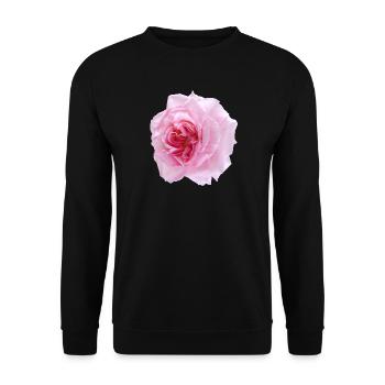 Pinke Rose (pink rose) - Unisex Pullover - Schwarz - Vorne - Alina (178cm) & Michal (187cm)