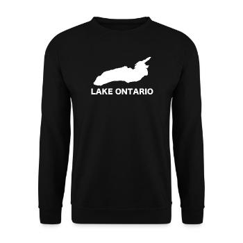 Lake Ontario EST 1615 Die Politik der Großen Seen - Unisex Pullover - Schwarz - Vorne - Alina (178cm) & Michal (187cm)
