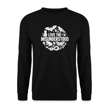 Liebe das Missverstandene - Unisex Pullover - Schwarz - Vorne - Alina (178cm) & Michal (187cm)