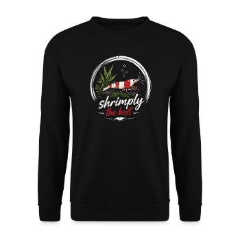 Zwerggarnele Shrimply the Best - Unisex Pullover - Schwarz - Vorne - Alina (178cm) & Michal (187cm)