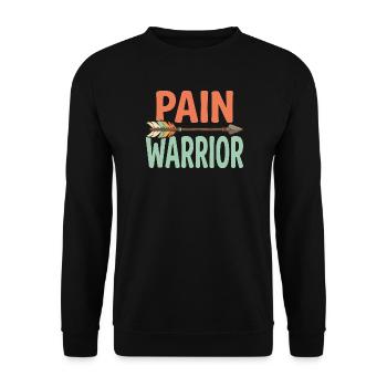 Pain Warrior – Bewusstsein für Morbus Crohn IBD - Unisex Pullover - Schwarz - Vorne - Alina (178cm) & Michal (187cm)