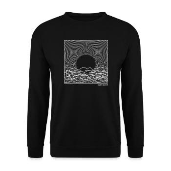 Dunkle Wellenmusik Sonnenaufgang - Unisex Pullover - Schwarz - Vorne - Alina (178cm) & Michal (187cm)