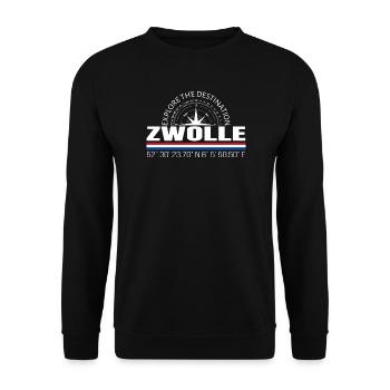 Zwolle - Unisex Pullover - Schwarz - Vorne - Alina (178cm) & Michal (187cm)