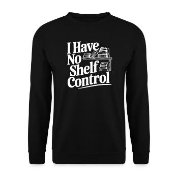 Ich habe keine Regalkontrolle - Unisex Pullover - Schwarz - Vorne - Alina (178cm) & Michal (187cm)