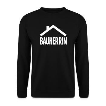 Bauherr Häuslebauer Eigenheimbesitzer - Unisex Pullover - Schwarz - Vorne - Alina (178cm) & Michal (187cm)