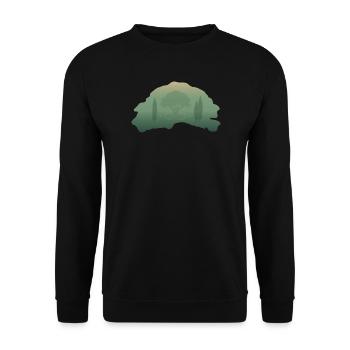 Der atmende Wald  - Unisex Pullover - Schwarz - Vorne - Alina (178cm) & Michal (187cm)