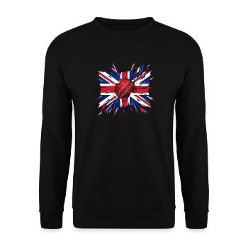 Britische Cricket-Union Jack Splat - Unisex Pullover - Schwarz - Vorne - Alina (178cm) & Michal (187cm)