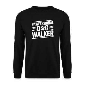Pawfessionaler Hundespaziergänger - Unisex Pullover - Schwarz - Vorne - Alina (178cm) & Michal (187cm)