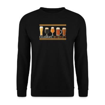 Craft Beer Vintage feiert Vielfalt und Hausbrauerei - Unisex Pullover - Schwarz - Vorne - Alina (178cm) & Michal (187cm)