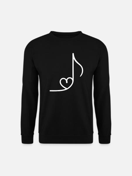 Herznoten Musikliebe - Unisex Pullover - Schwarz