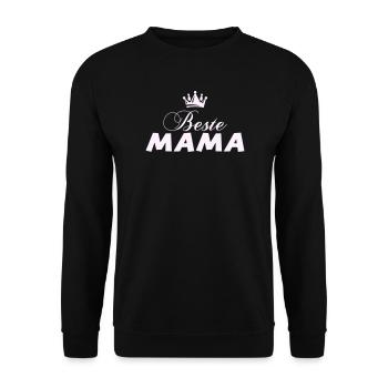 Beste Mama mit Krone - Unisex Pullover - Schwarz - Vorne - Alina (178cm) & Michal (187cm)