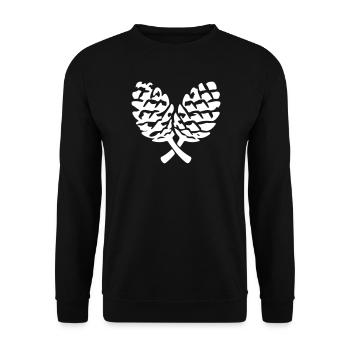 Tannenzapfen Symbol Zapfen - Unisex Pullover - Schwarz - Vorne - Alina (178cm) & Michal (187cm)