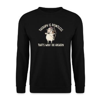 Archery Sheep Therapy Bow And Arrow - Unisex Pullover - Schwarz - Vorne - Alina (178cm) & Michal (187cm)