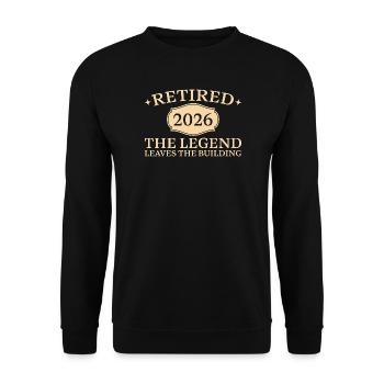 Retired 2026 Legend Leaves The Building - Unisex Pullover - Schwarz - Vorne - Alina (178cm) & Michal (187cm)