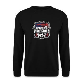 Stolzer Feuerwehrmann Papa Amerikanische Flagge-Axt - Unisex Pullover - Schwarz - Vorne - Alina (178cm) & Michal (187cm)