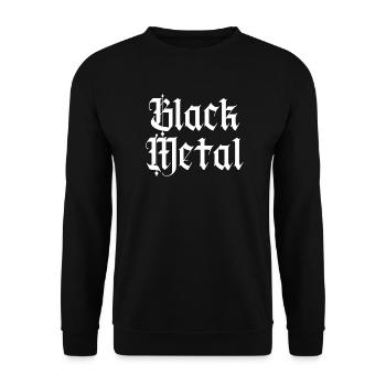 Gothic Black Metal Motiv - Unisex Pullover - Schwarz - Vorne - Alina (178cm) & Michal (187cm)