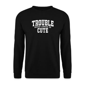 Ärger sah nie so süß aus Lustige Einstellung - Unisex Pullover - Schwarz - Vorne - Alina (178cm) & Michal (187cm)