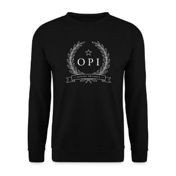 OPI ECHTES ORIGINAL – Symmetrisches Opi Shirt - Unisex Pullover - Schwarz - Vorne - Alina (178cm) & Michal (187cm)