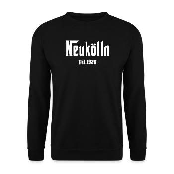 Berlin Neukölln Berliner Original Geschenkidee - Unisex Pullover - Schwarz - Vorne - Alina (178cm) & Michal (187cm)