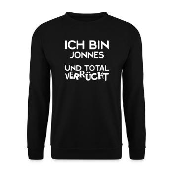 Verrueckt Jonnes - Unisex Pullover - Schwarz - Vorne - Alina (178cm) & Michal (187cm)