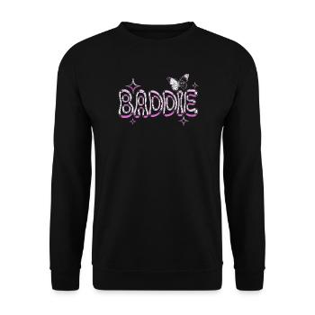 Baddie Aesthetic Böses Mädchen Bad Girl Baddie - Unisex Pullover - Schwarz - Vorne - Alina (178cm) & Michal (187cm)