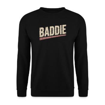 Baddie Aesthetic Böses Mädchen Bad Girl Baddie - Unisex Pullover - Schwarz - Vorne - Alina (178cm) & Michal (187cm)