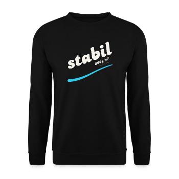 stabil (super Alltags T Shirt mit Statement) - Unisex Pullover - Schwarz - Vorne - Alina (178cm) & Michal (187cm)