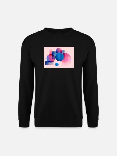 Abstrakte Blau-Pink-Geometrie - Unisex Pullover - Schwarz
