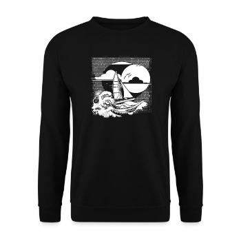 Lustiges Segeln - Unisex Pullover - Schwarz - Vorne - Alina (178cm) & Michal (187cm)