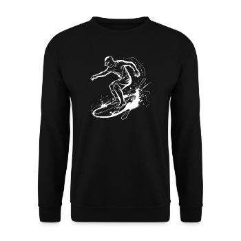 Surfer Skizze - Unisex Pullover - Schwarz - Vorne - Alina (178cm) & Michal (187cm)