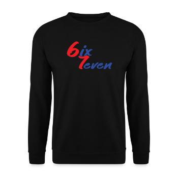 67 Six Seven Funny Gen Alpha Meme - Unisex Pullover - Schwarz - Vorne - Alina (178cm) & Michal (187cm)