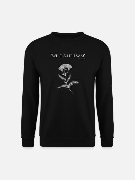 Wild & Heilsam - Schafgarbe Botanik Kunst - Unisex Pullover - Schwarz