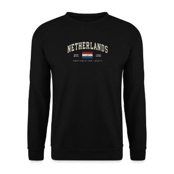 Netherlands - Niederlande - Vintage - Amsterdam - Unisex Pullover - Schwarz - Vorne - Alina (178cm) & Michal (187cm)