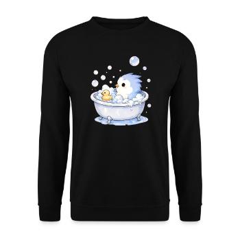 Pieps badet - Unisex Pullover - Schwarz - Vorne - Alina (178cm) & Michal (187cm)