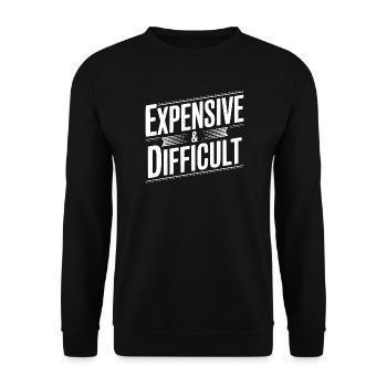 Teuer und schwierig - Unisex Pullover - Schwarz - Vorne - Alina (178cm) & Michal (187cm)